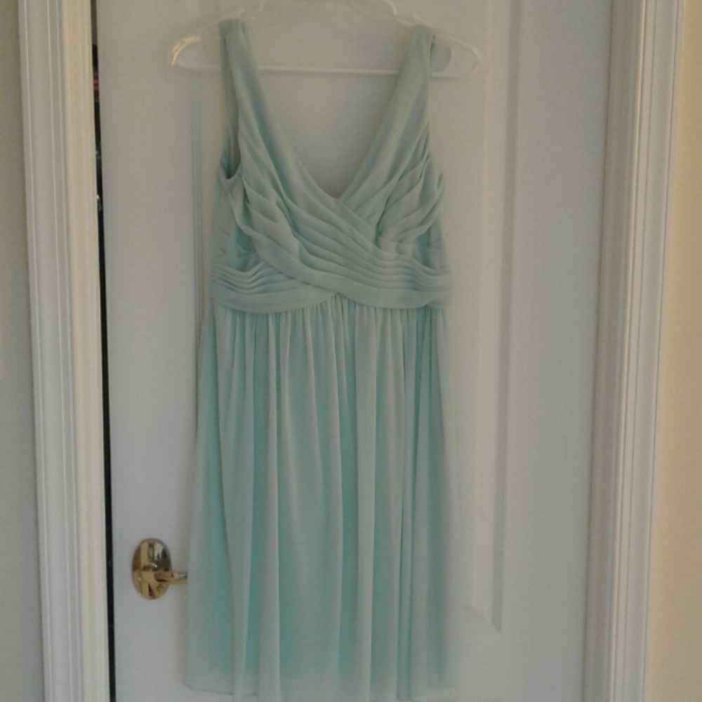 David's Bridal mint bridesmaid dress, offers plz
